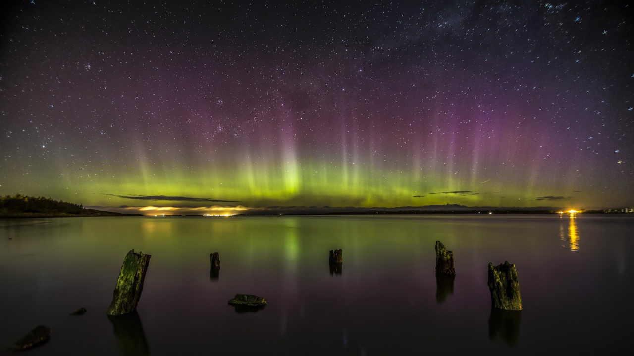 Полярное сияние в Новой Зеландии