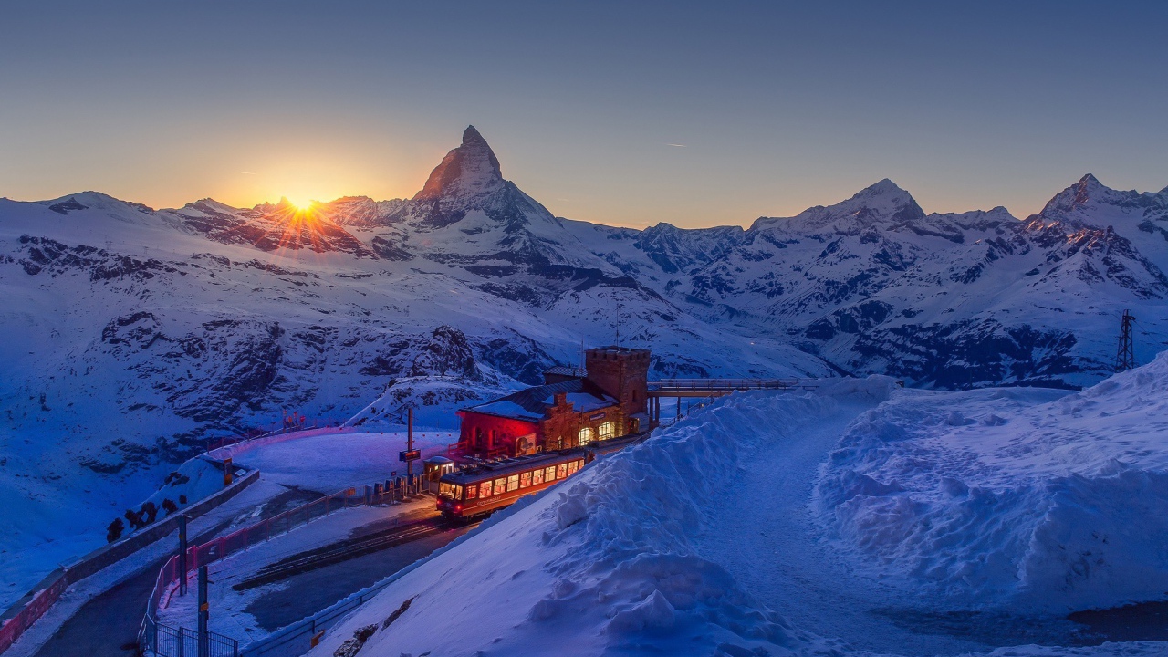 Железнодорожная станция в Швейцарии