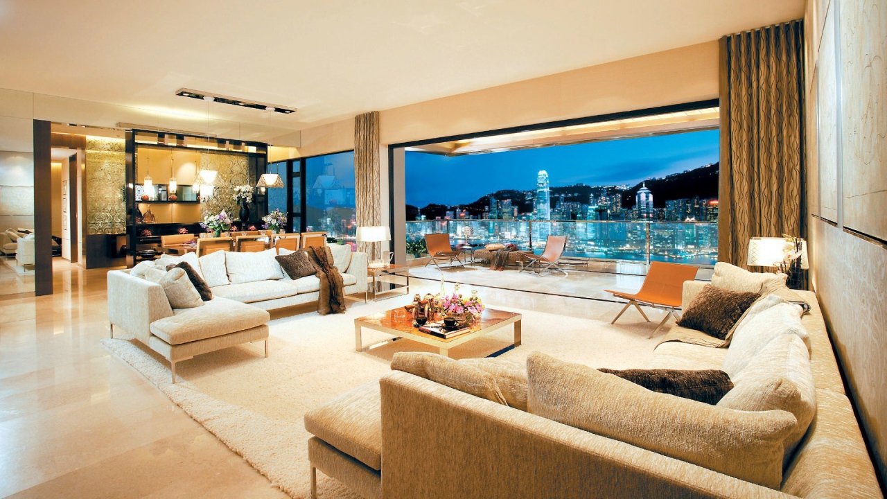 Гостиная в квартире в стиле люкс