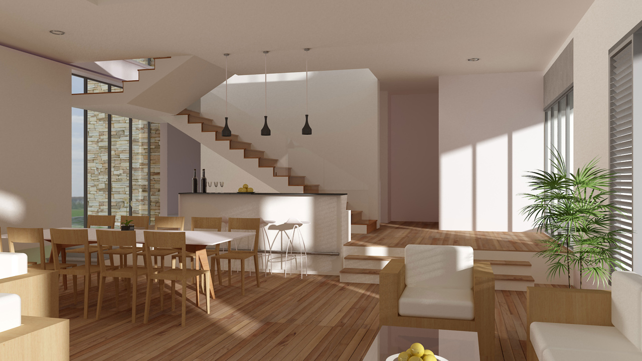 Комната с лестницей на второй этаж