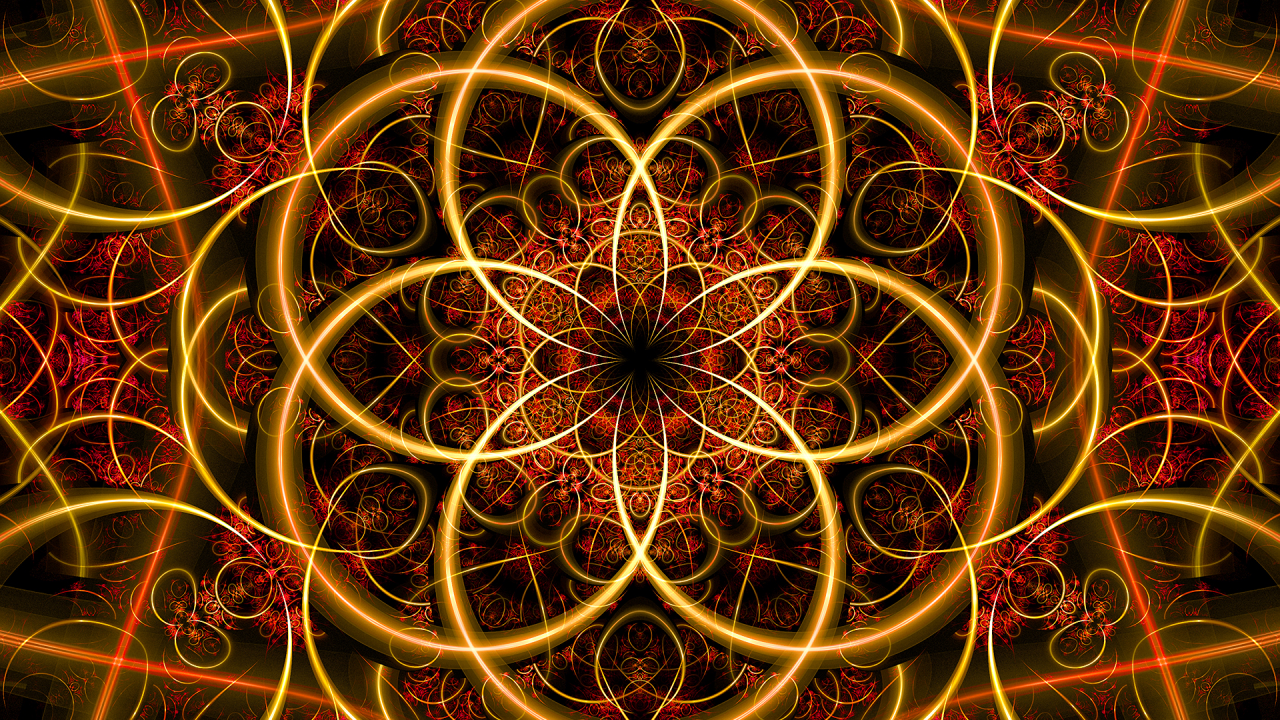 Абстрактный красно желтый рисунок 