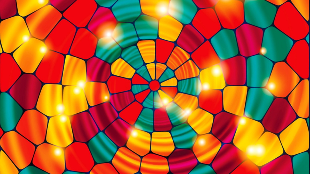Красочные разноцветные круги из фигур 3 д графика 