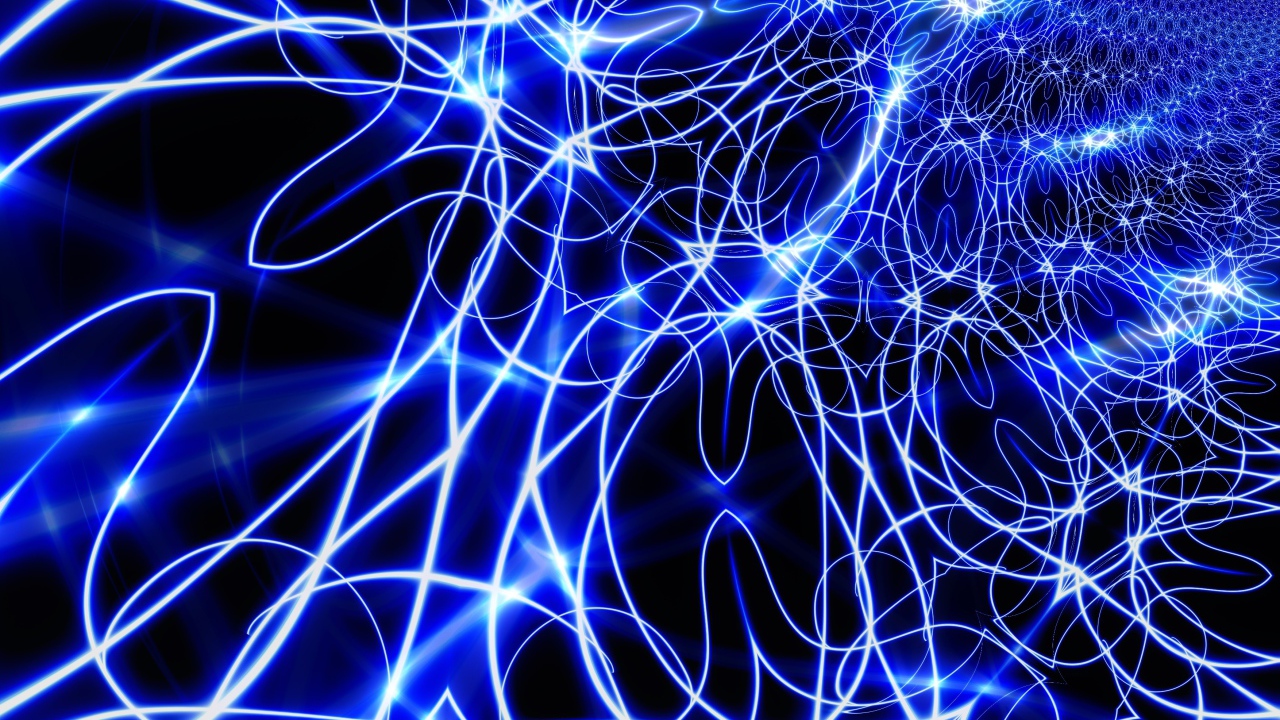 Светящиеся неоновые волны, абстракция 