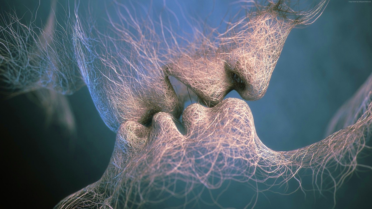 Поцелуй влюбленной пары абстракция