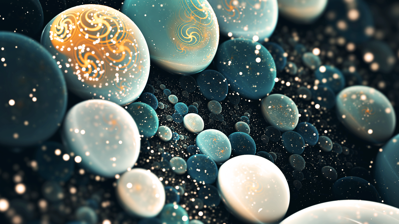 Разноцветные шары 3д графика 