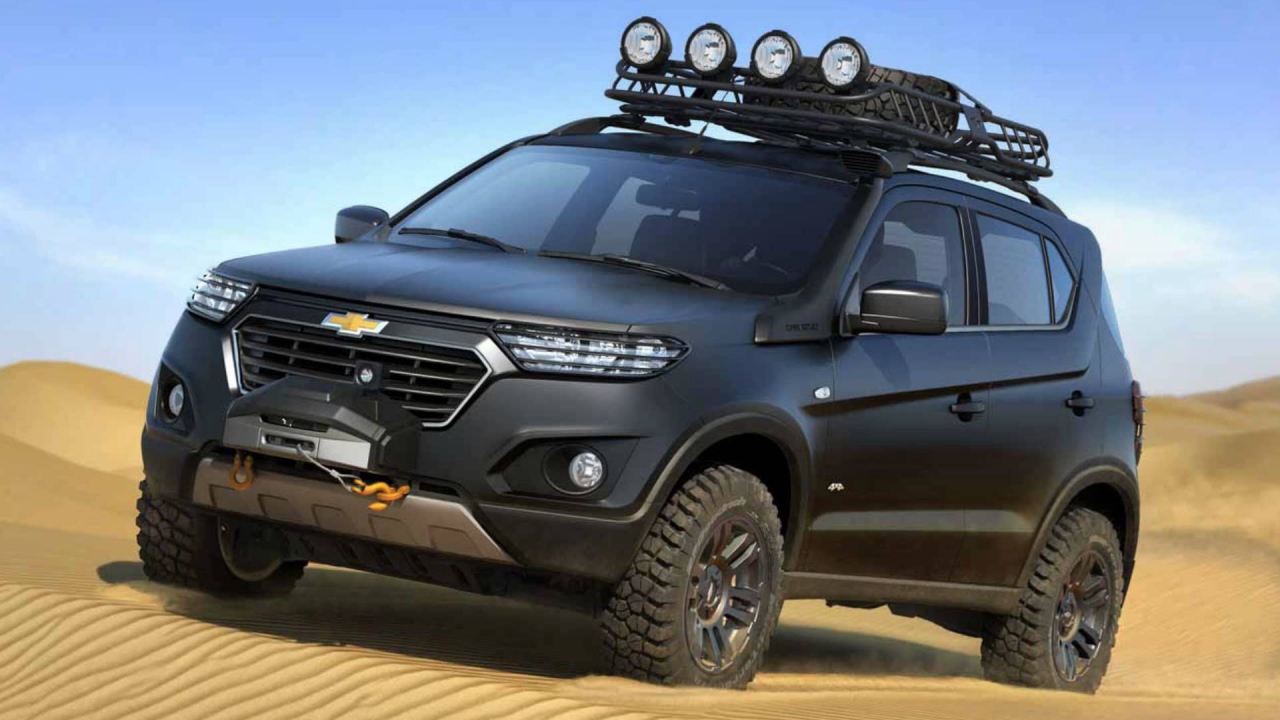 Внедорожник Chevrolet Niva 2017 года на песке 