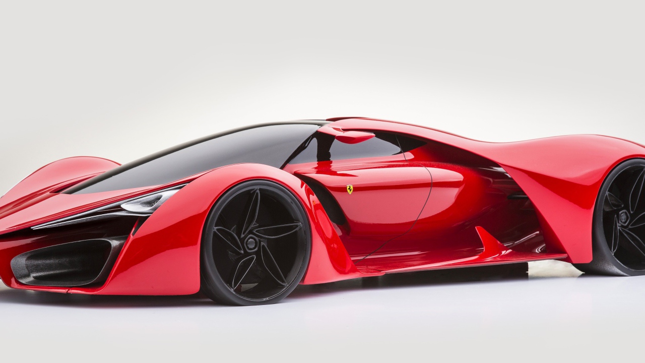 Красный гоночный автомобиль Ferrari LaFerrari F150