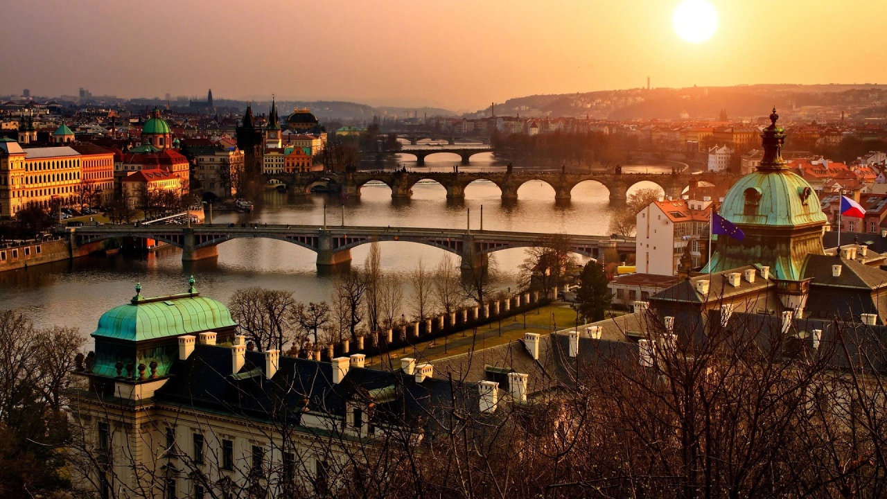 Вид на город Прага, Чехия 