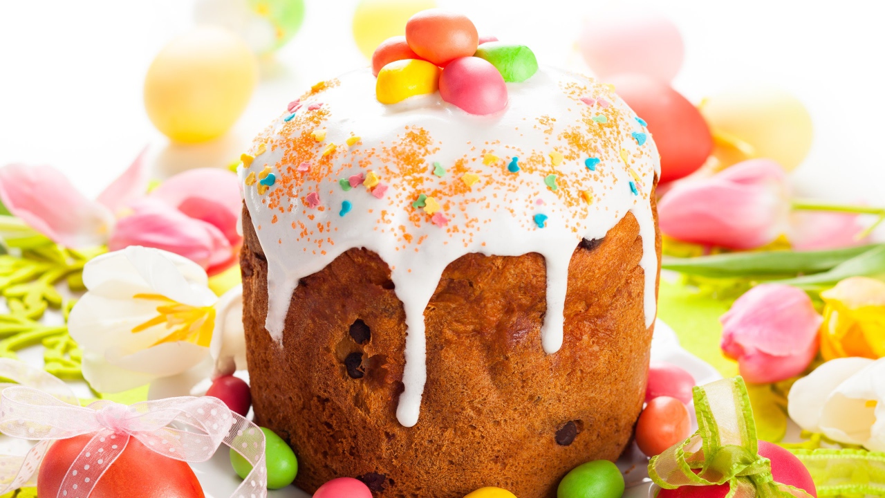 Пасхальный кулич угощение на праздник 