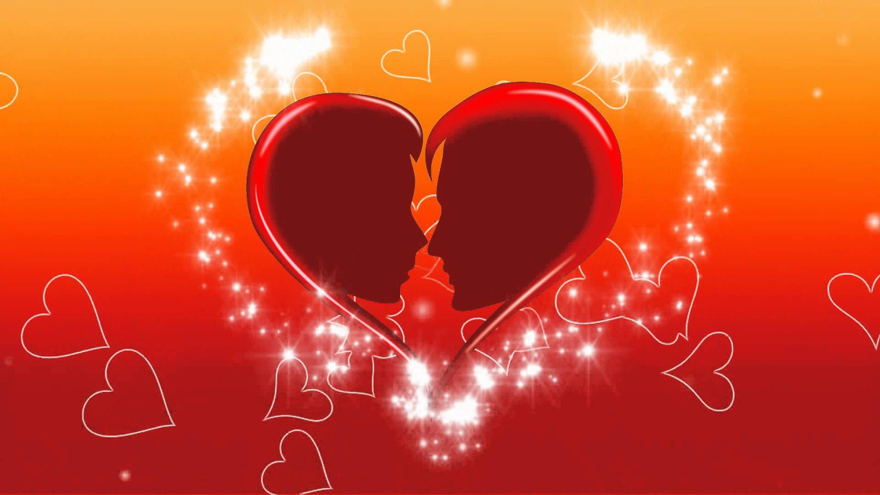 Образы влюбленной пары в сердце 