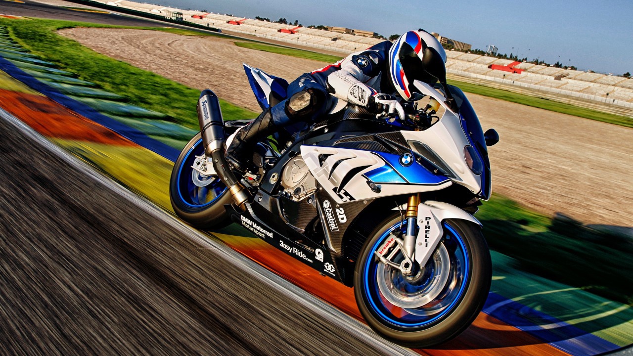 Motorcycle BMW HP4 on motocross
