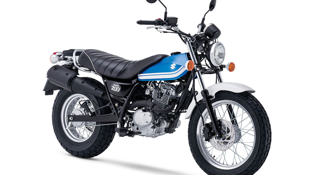 Мотоцикл Suzuki VanVan 200  на белом фоне 