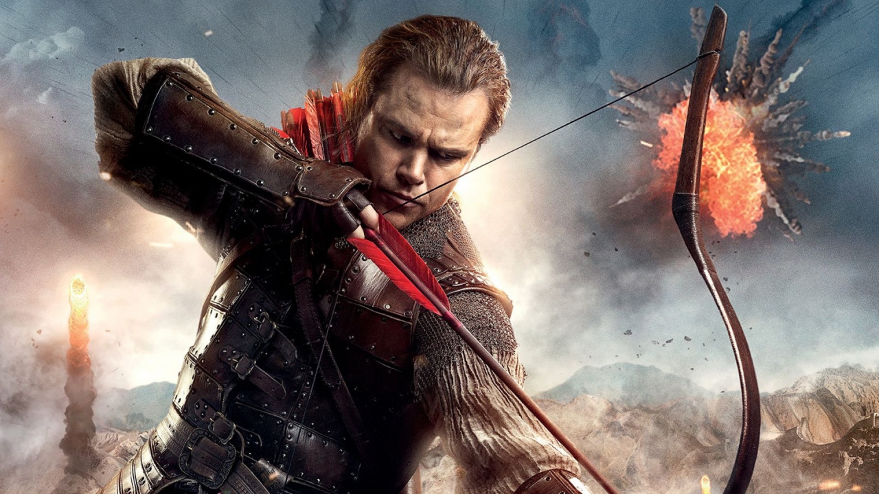 Уиллем Гэрин с луком персонаж фильма Великая стена 