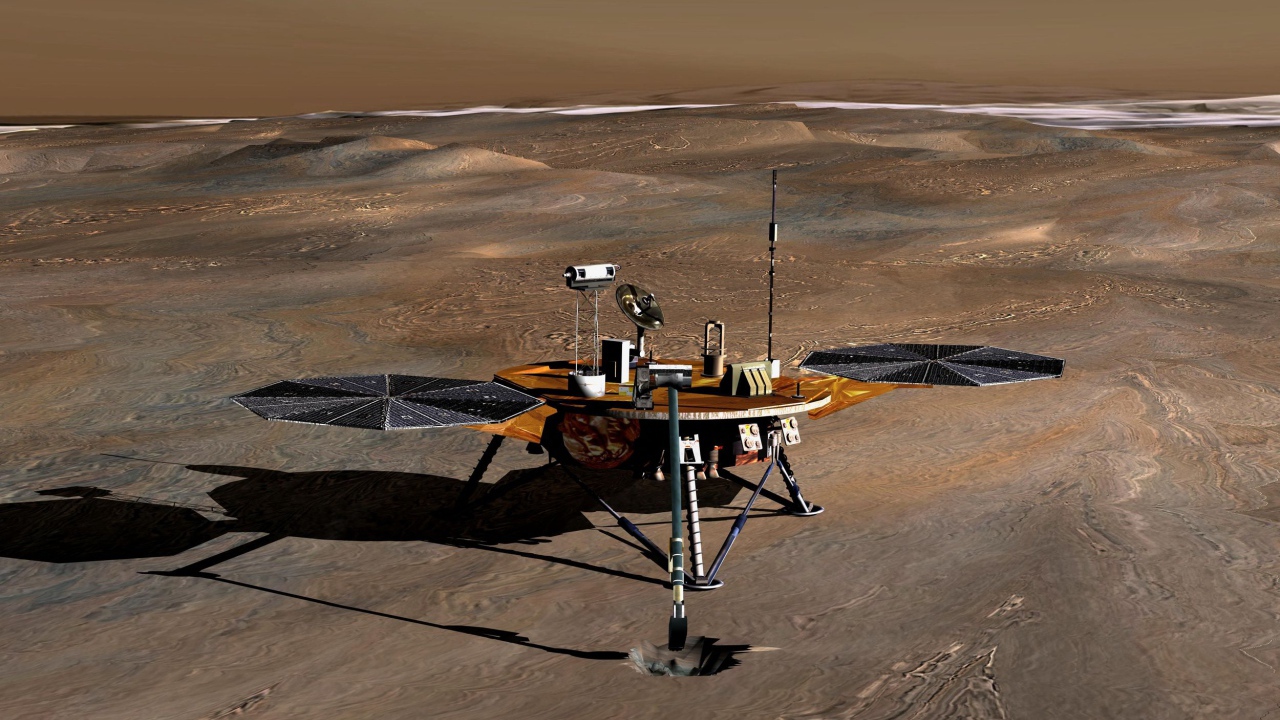 Посадочным модуль «Феникс» на поверхности Марса 
