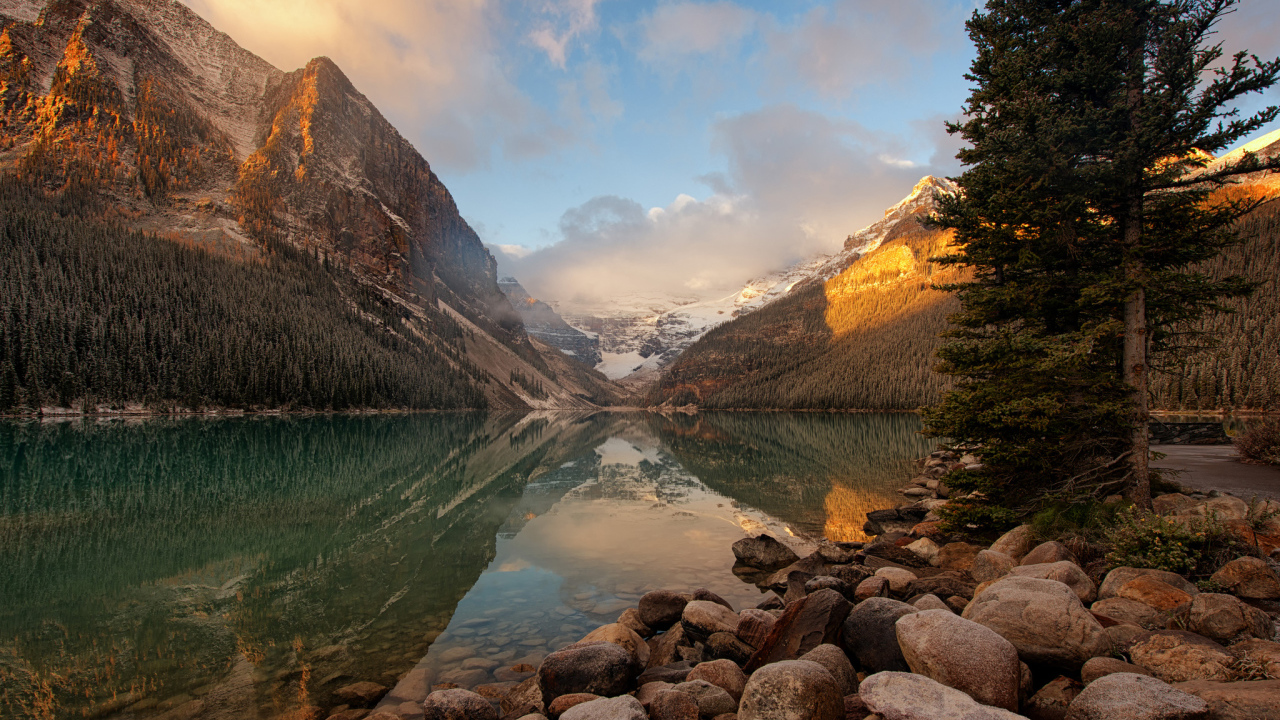 Рассвет в горах,  национальный парк Банф, Канада 