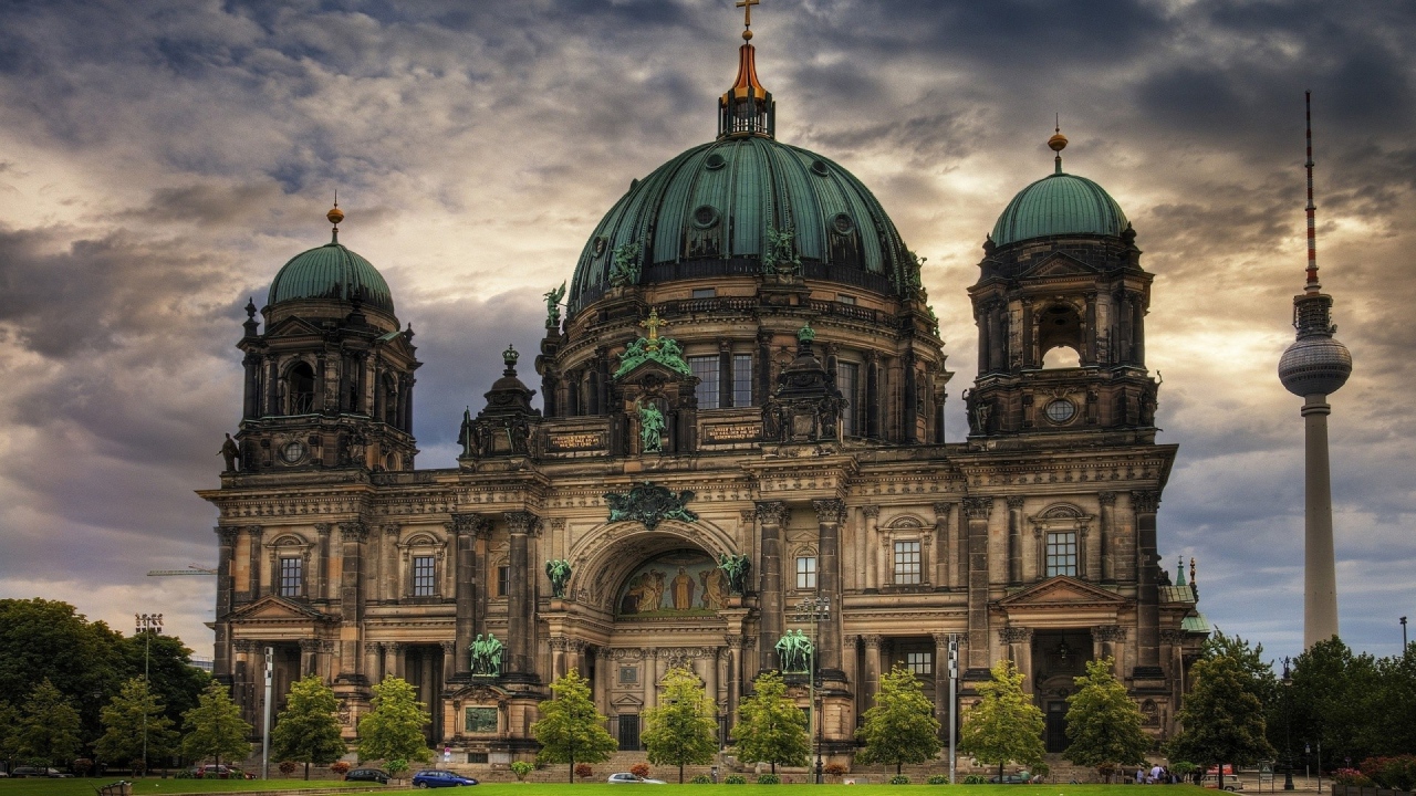 Berlin cathedral against the sky, Germany