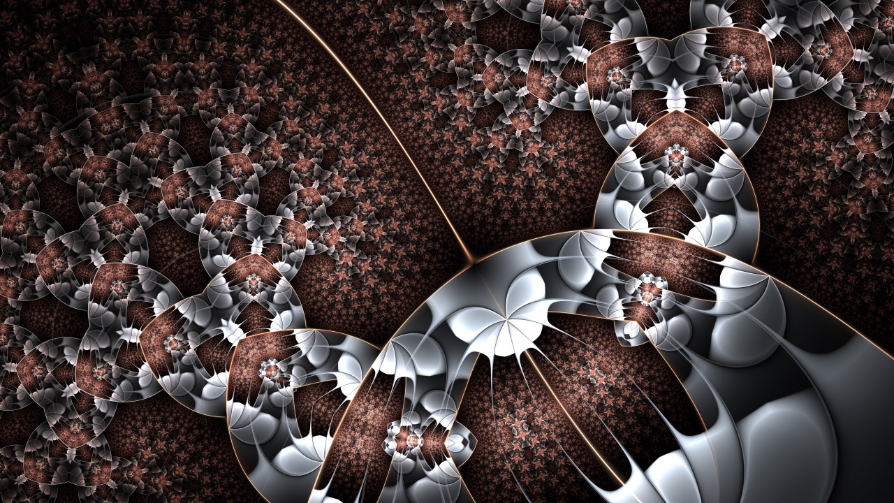 Красивый фрактальный рисунок в коричневых и серых тонах