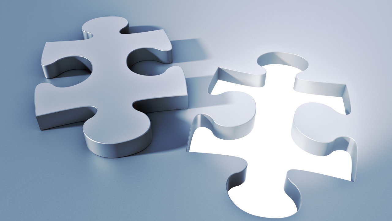 Большая серая фигура пазл 3д графика