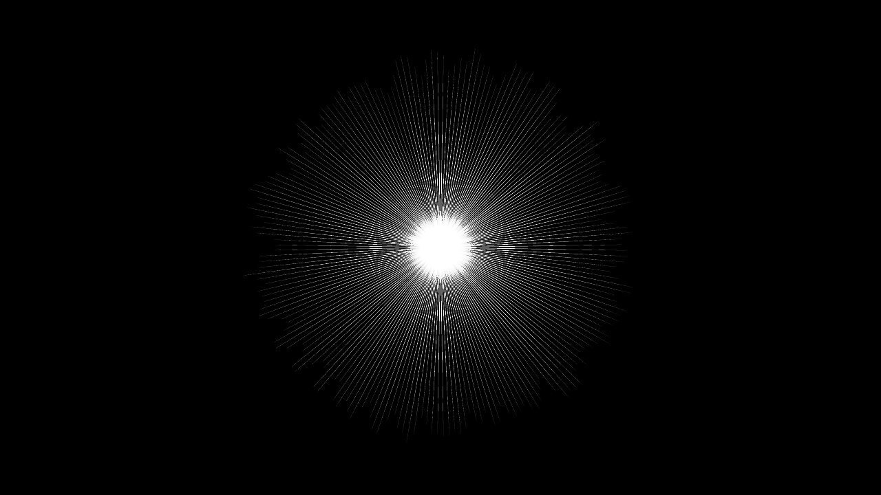 Яркий светящийся круг с лучами на черном фоне