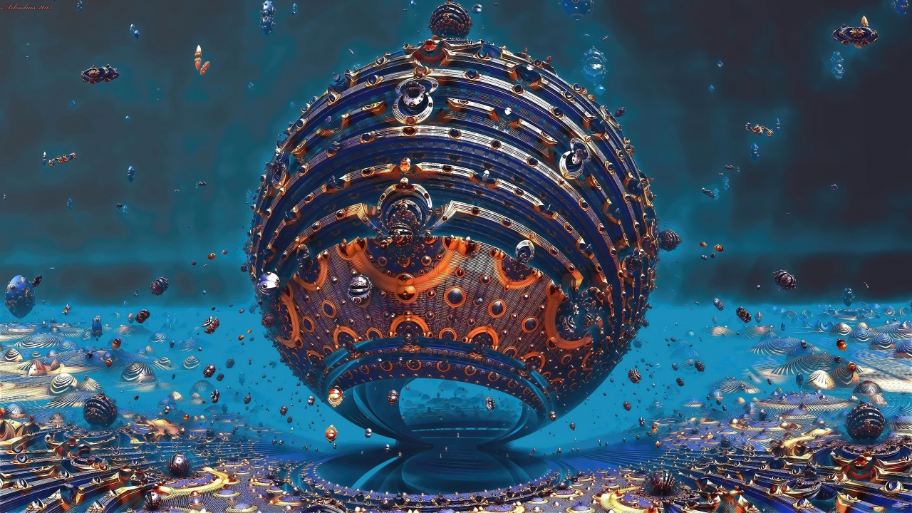 Fractal 3d sphere close-up