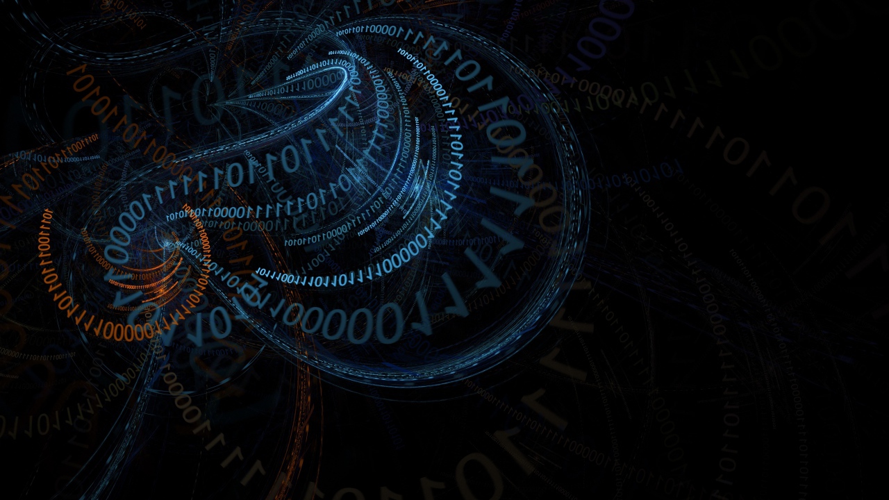 Узоры из цифрового кода на черном фоне абстракция 