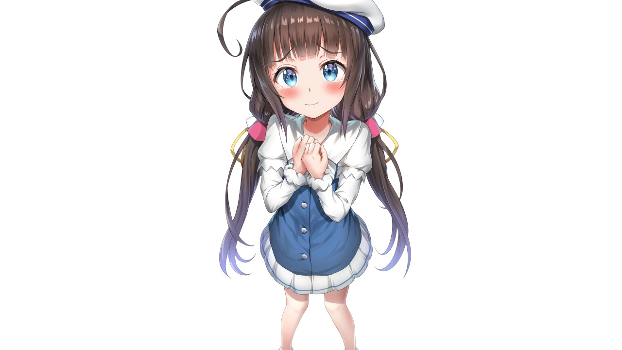 Девушка Ai Hinatsuru на белом фоне, аниме Ryuuou no Oshigoto!
