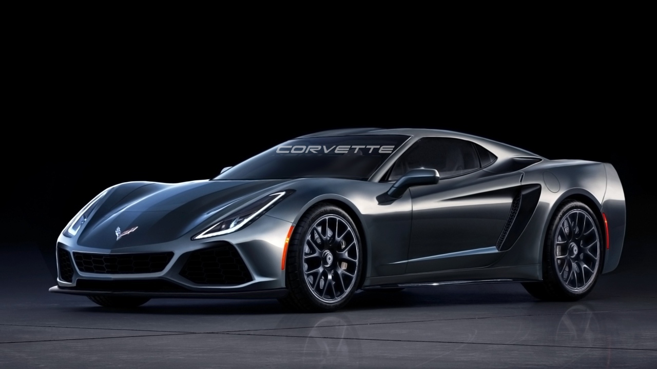 Серебристый быстрый автомобиль шевроле корвет 2019