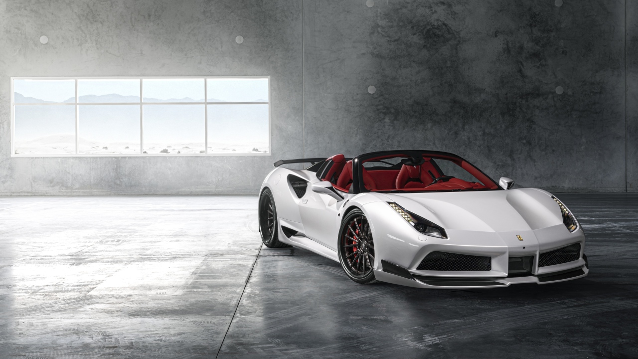 Белый спортивный кабриолет Ferrari 488 Pearl White
