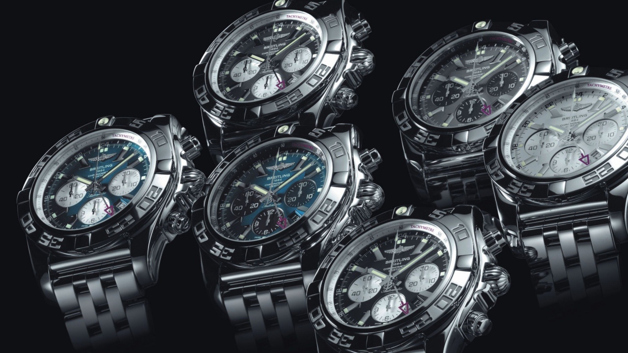 Стильные мужские часы Breitling на черном фоне