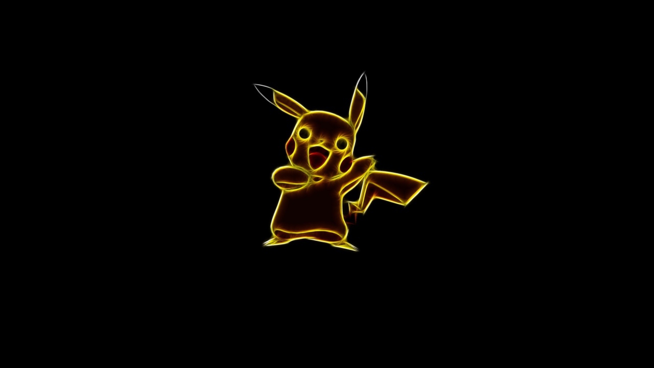 Покемон Пикачу на черном фоне