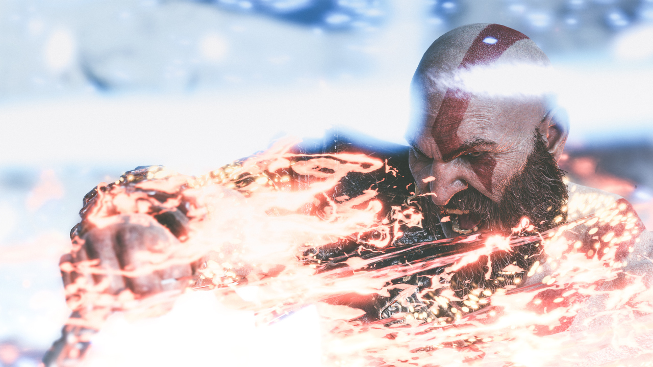 Kratos character of the computer game God of War