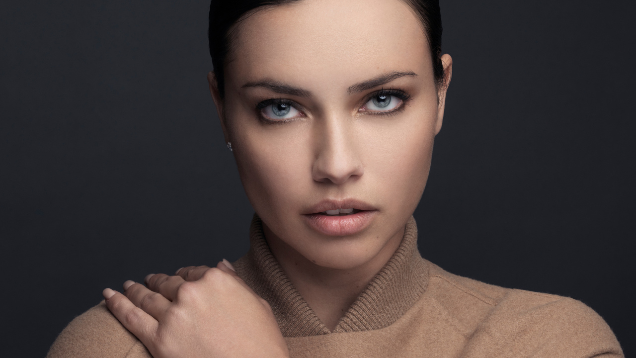 Бразильская супермодель Адриана Лима фото на сером фоне