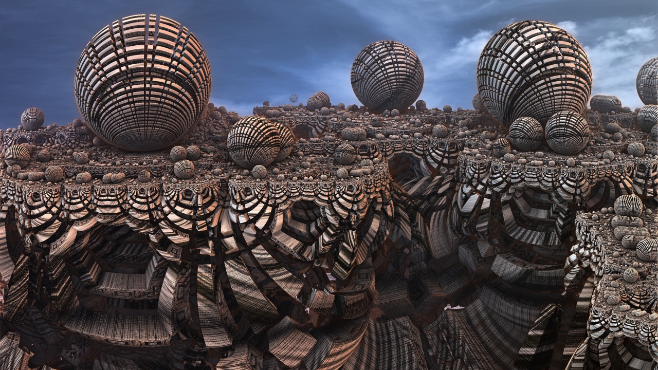 Шары на необычной поверхности 3д графика