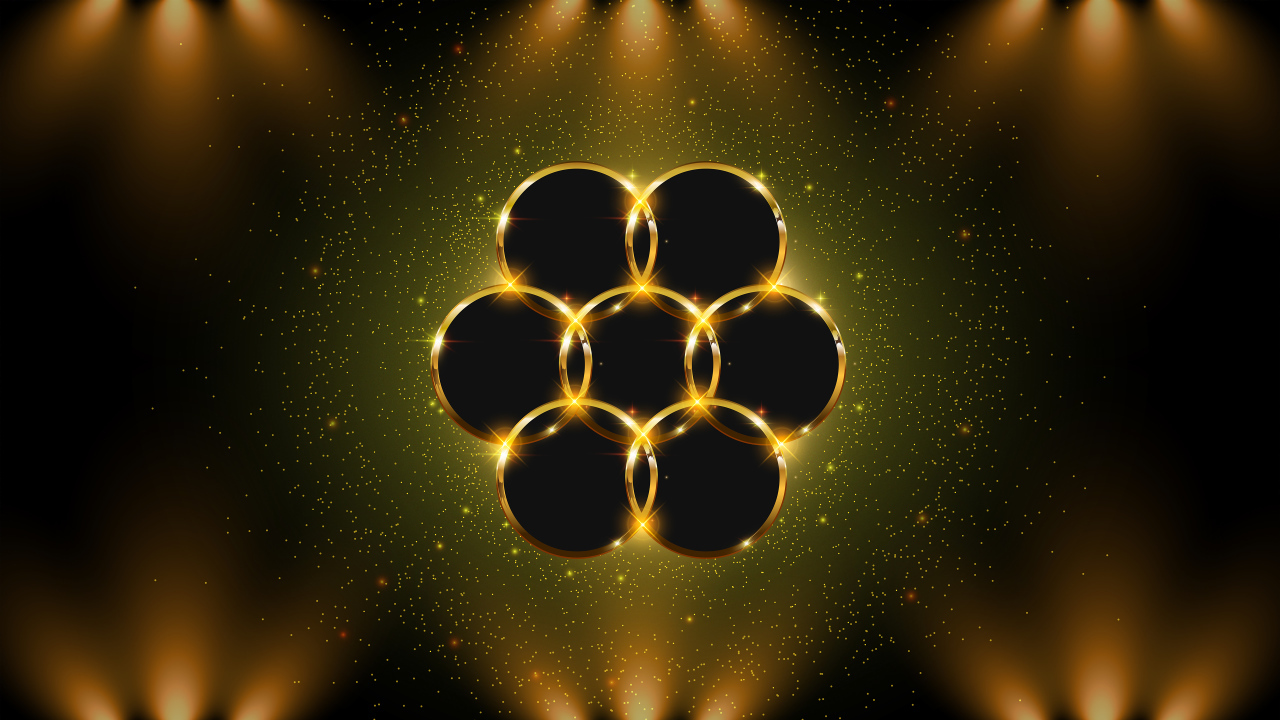 Красивый золотой цветок 3д графика