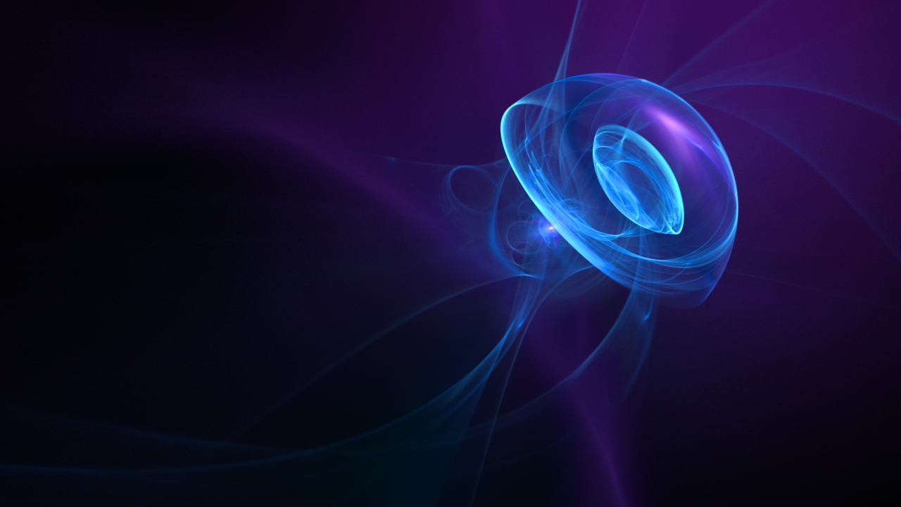 Неоновые волны на фиолетовом фоне