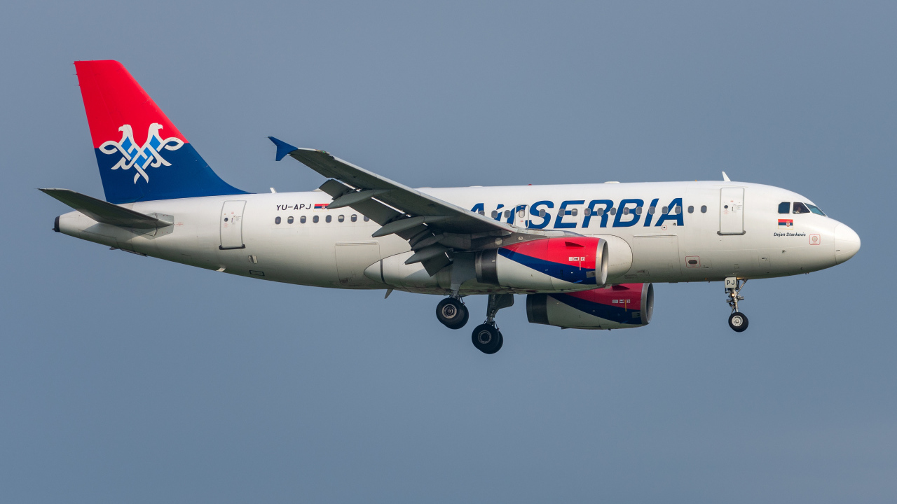 Большой пассажирский Airbus A319-100, авиакомпании Air Serbia