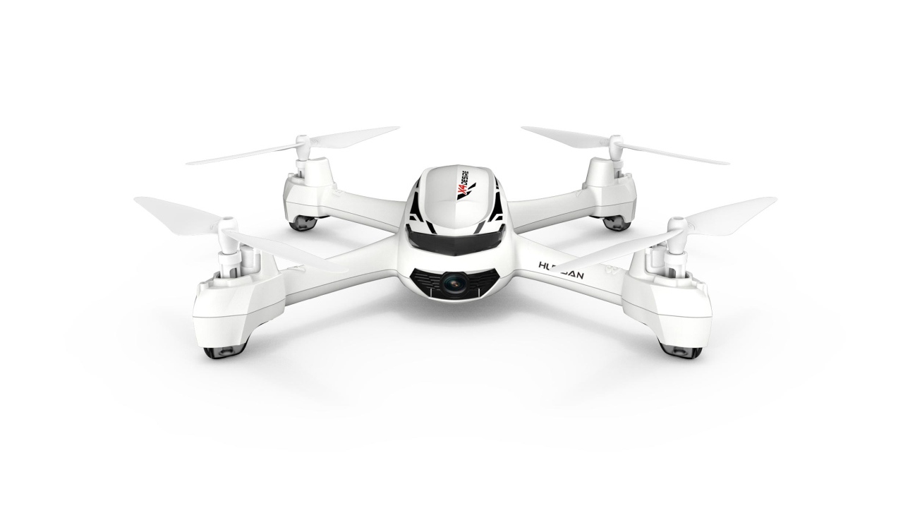 Квадрокоптер Hubsan X4 Desire FPV H502S, 2019 года на белом фоне