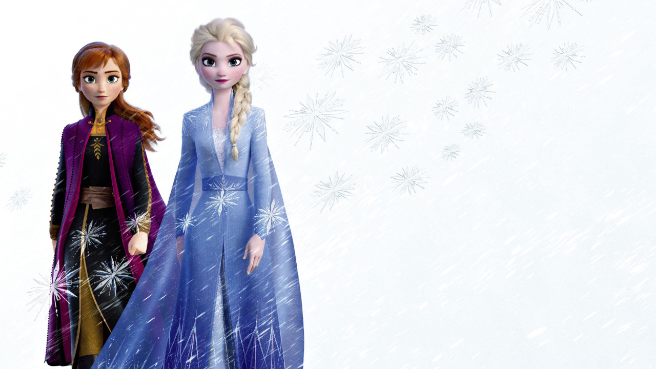 Anna and Elsa cartoon characters Frozen 2