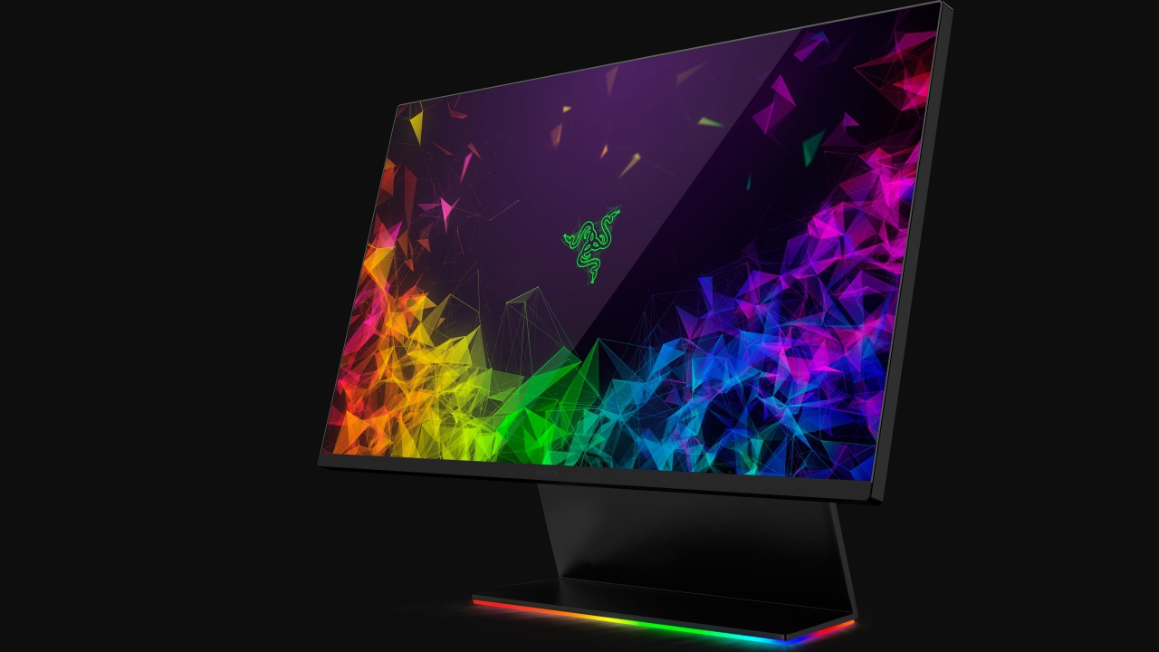 Игровой монитор Razer Raptor, CES 2019 года на черном фоне