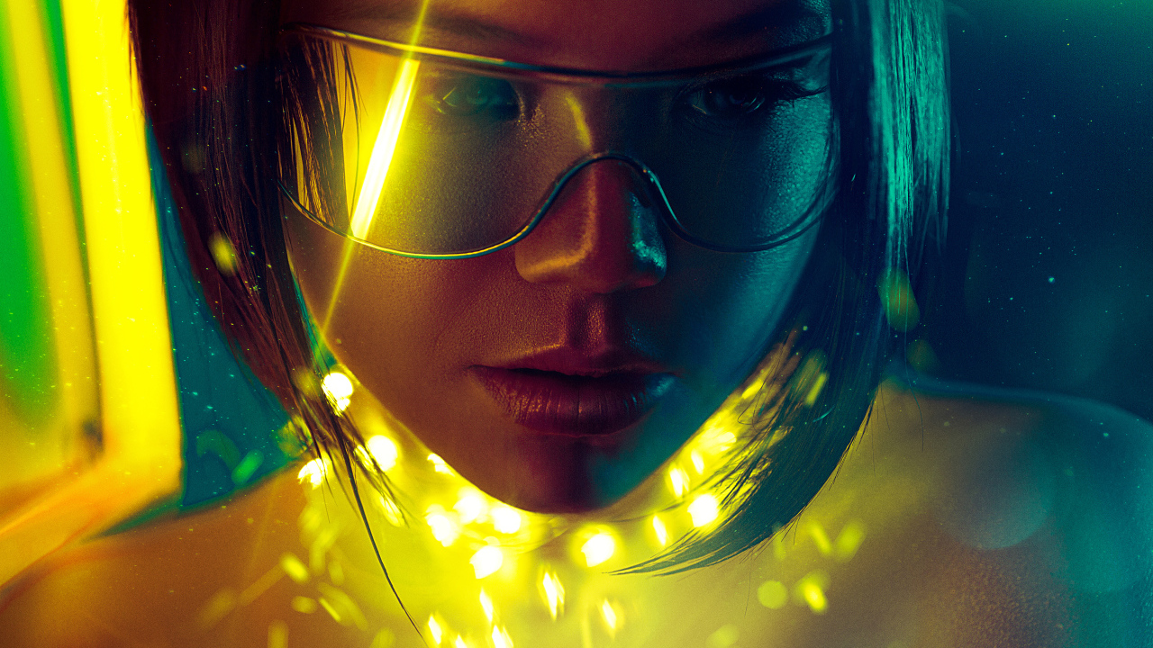 Cyborg girl with fantasy glasses
