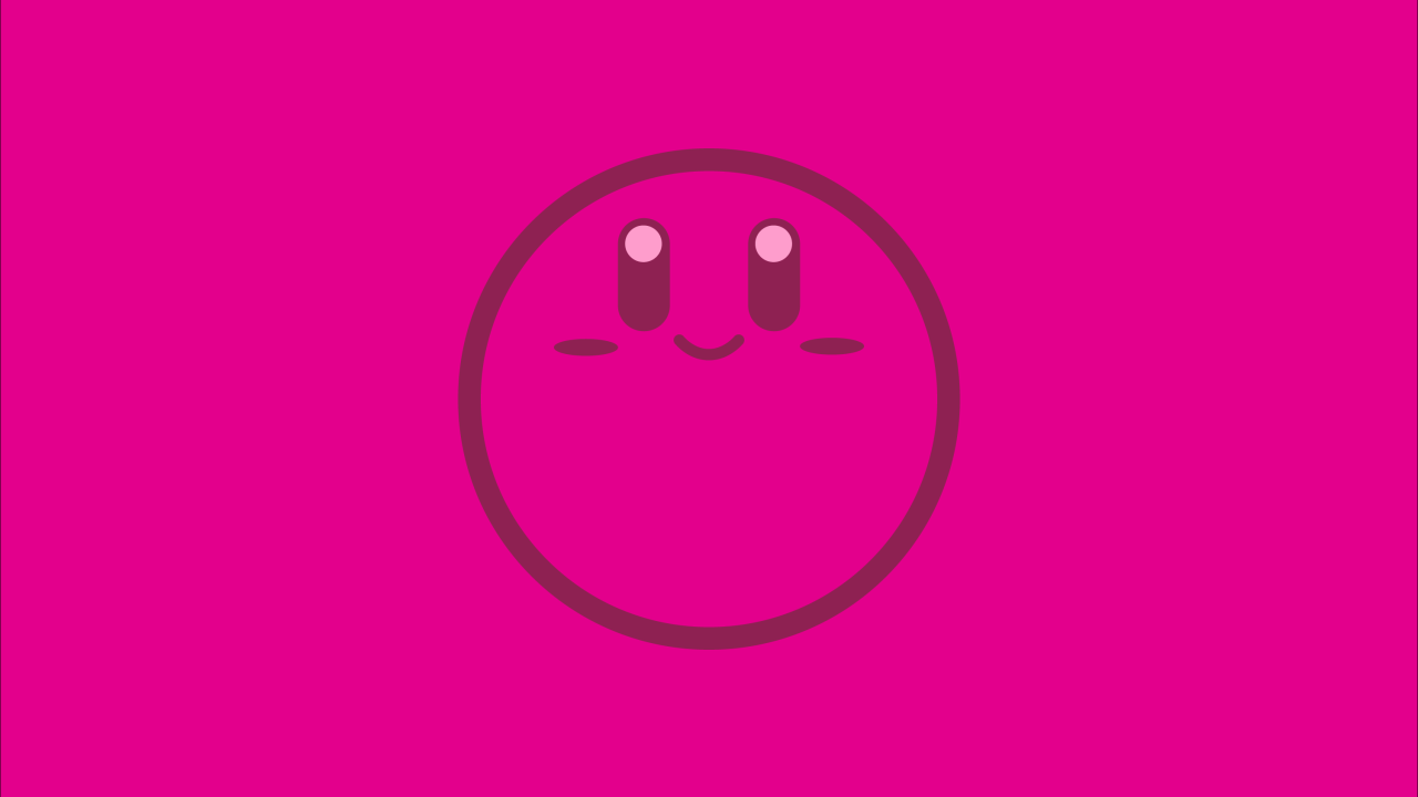 Компьютерная игра Kirby логотип на розовом фоне