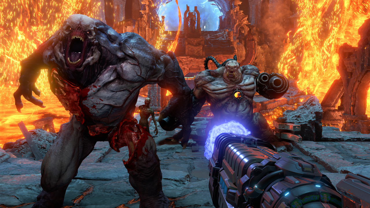 Кадр компьютерной игры DOOM Eternal, 2019
