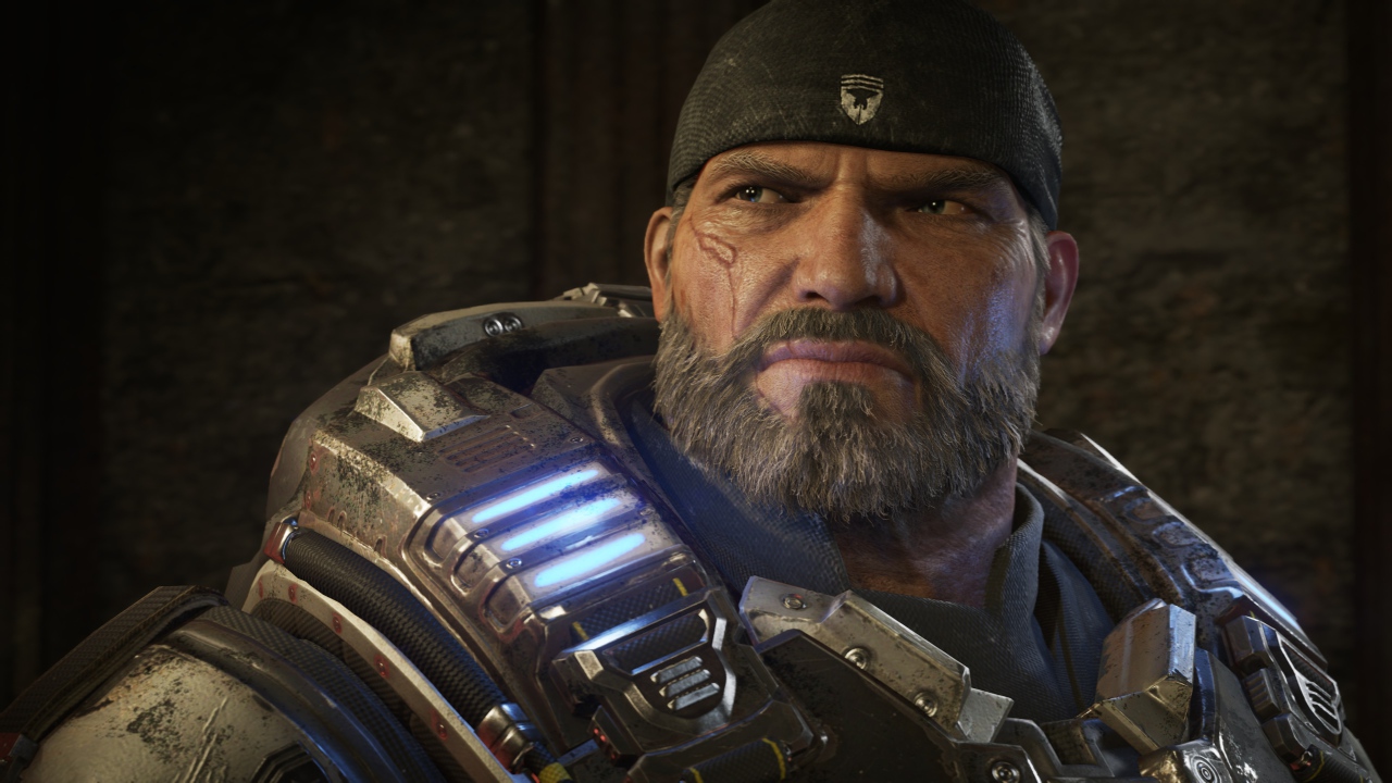 Мужчина воин персонаж компьютерной игры Gears 5, 2019