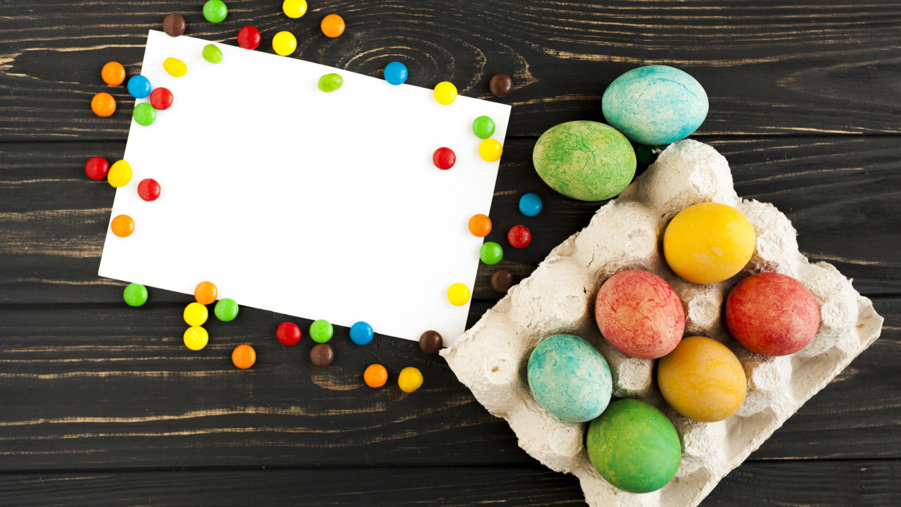 Шаблон поздравительной открытки на праздник Пасха