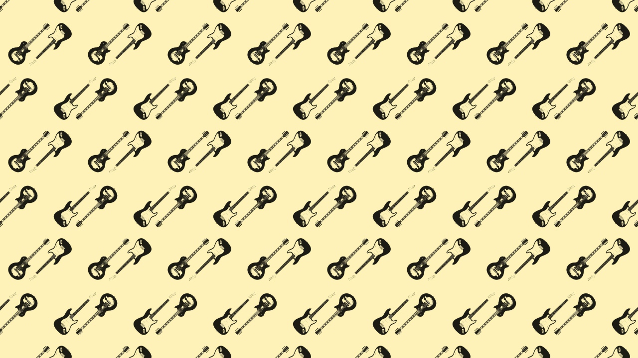 Много электрический гитар на бежевом фоне