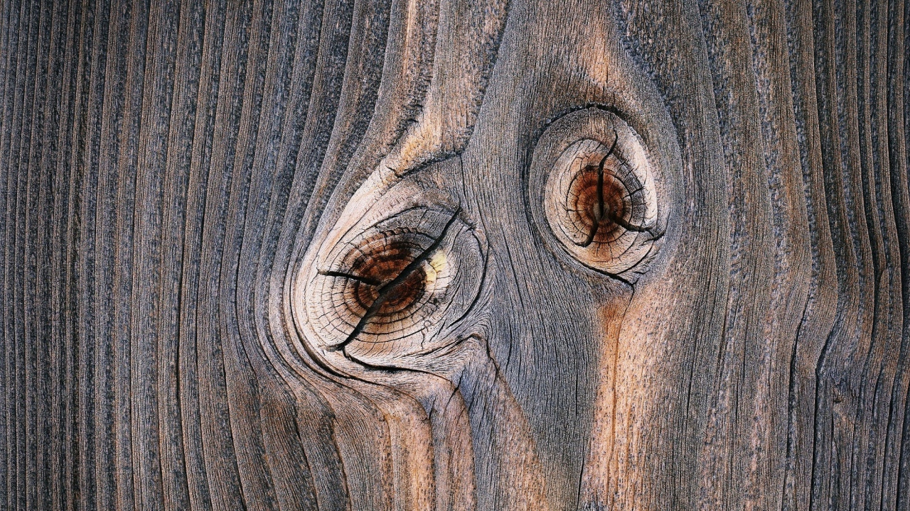 Следы от сучков с деревянной доске 