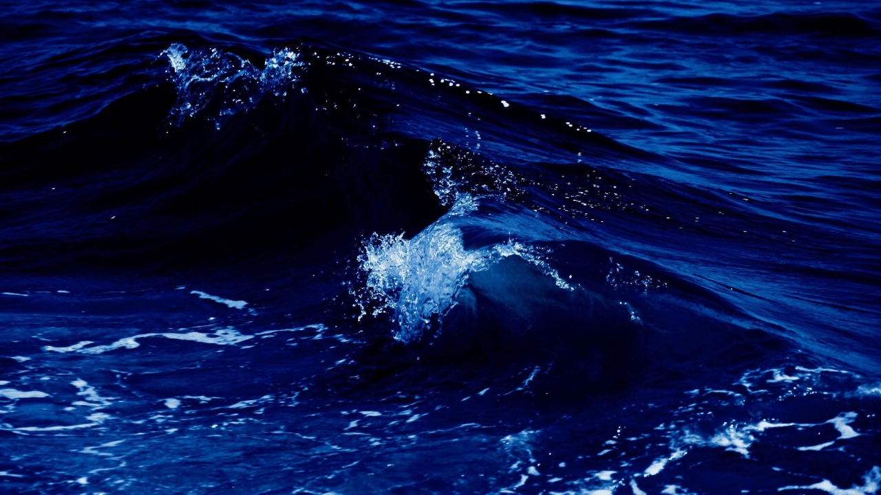 Белая волна в синем теплом море