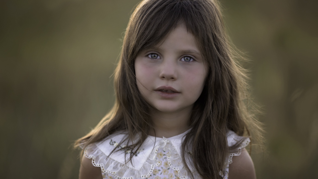 Лицо маленькой девочки шатенки