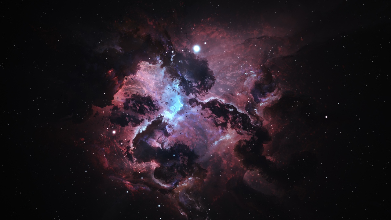 Звездная разноцветная туманность  в космосе 