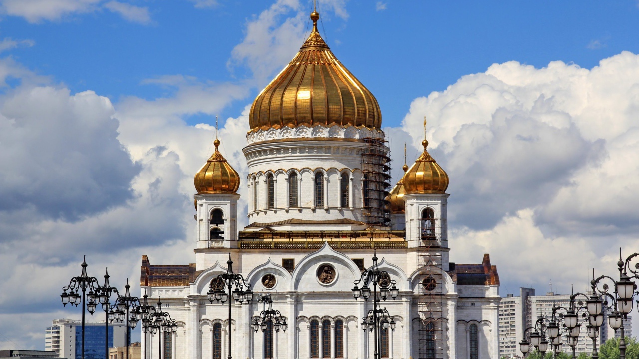 Красивый храм Христа Спасителя в Москве, Россия